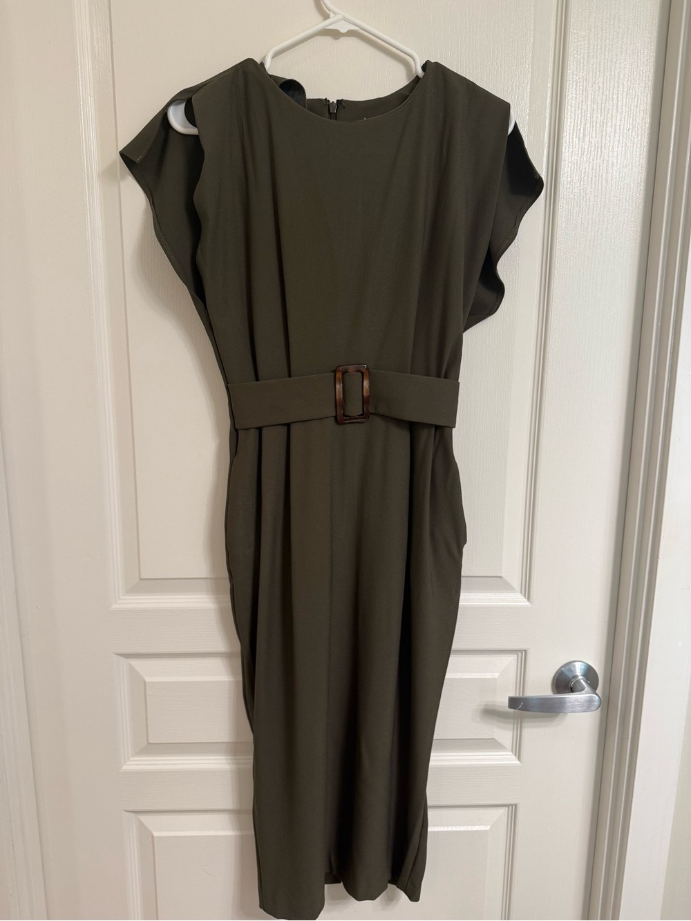ASOS Olive Belted Midi Dress - Women
